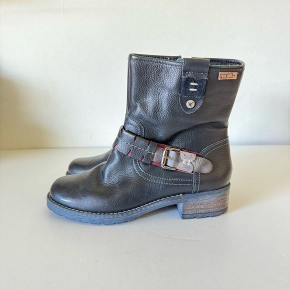 Pikolinos Black Leather Buckle Boots Size 37 - Picture 5 of 13